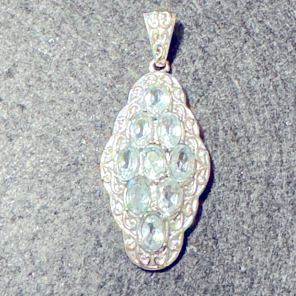 Sky Blue Topaz Pendant Set in Pure Stainless Steel 5.25ctw